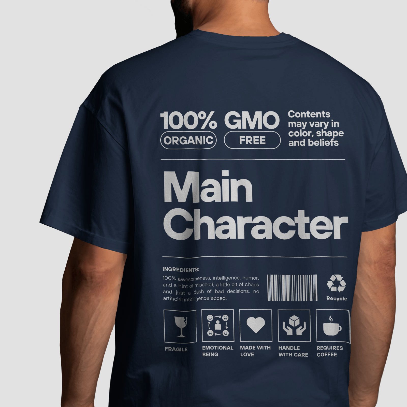 Main Character - Navy Blue - Chapter26 premium oversized graphic t-shirt
