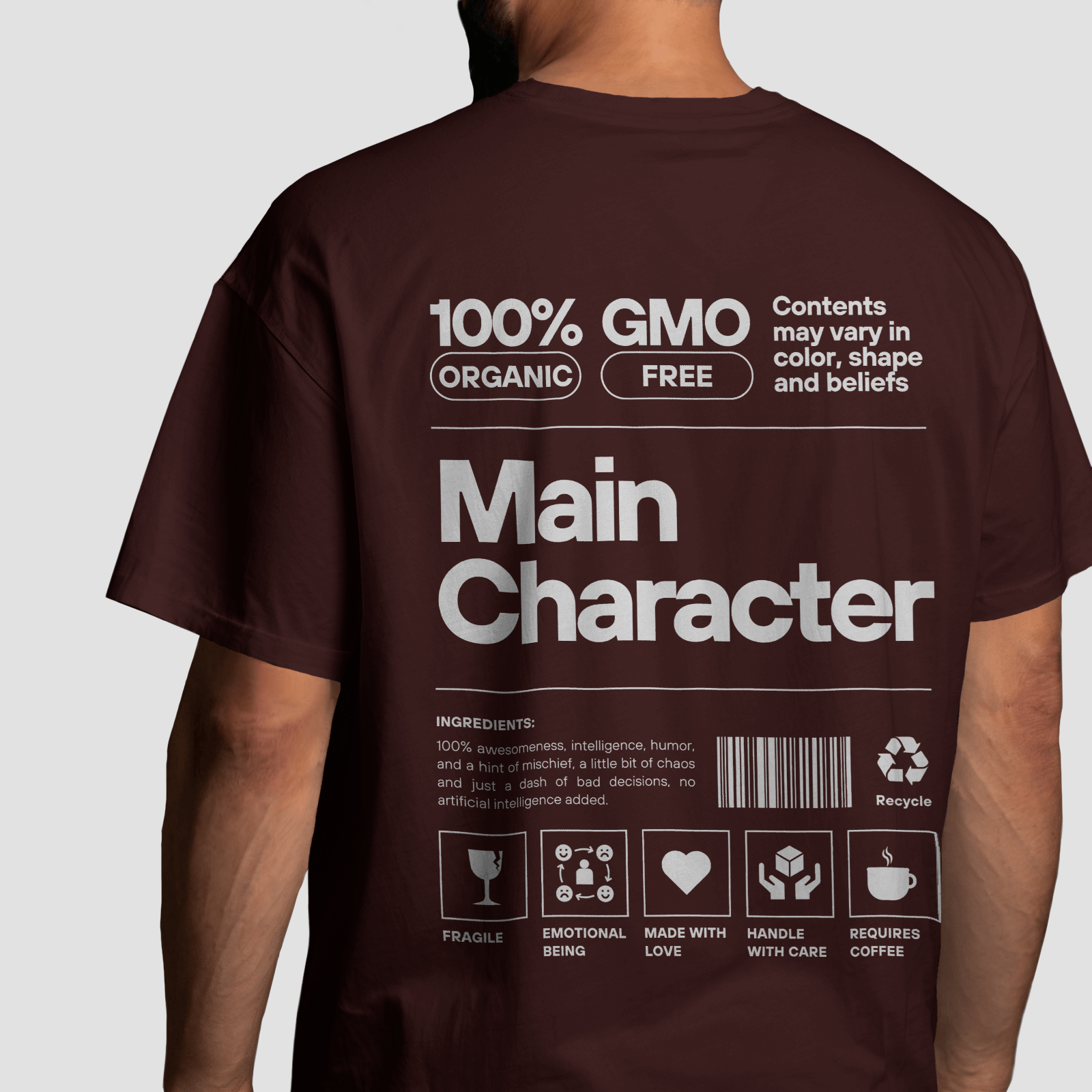Main Character - Maroon - Chapter26 premium oversized graphic t-shirt
