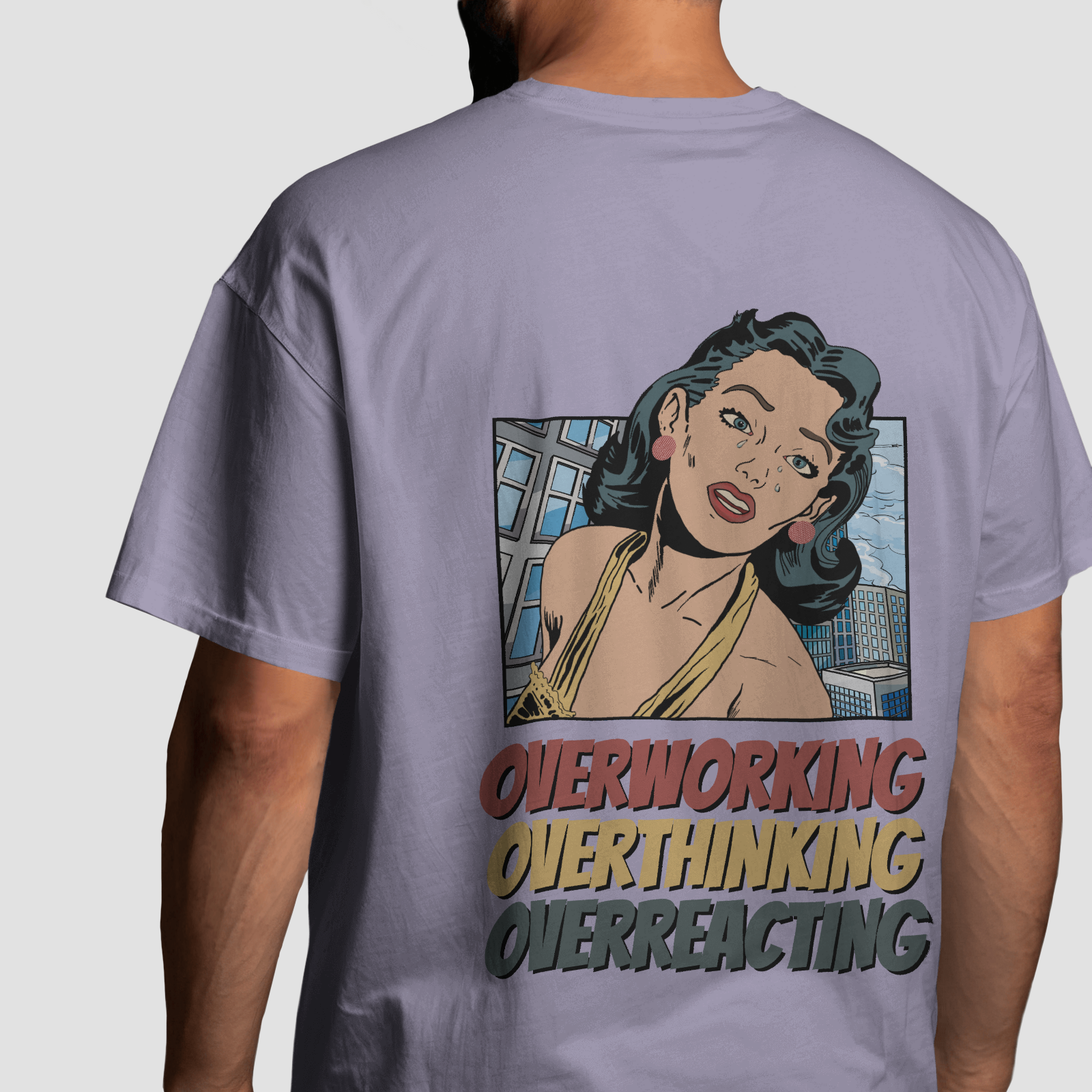Overworking - Lavender - Chapter26 premium oversized graphic t-shirt