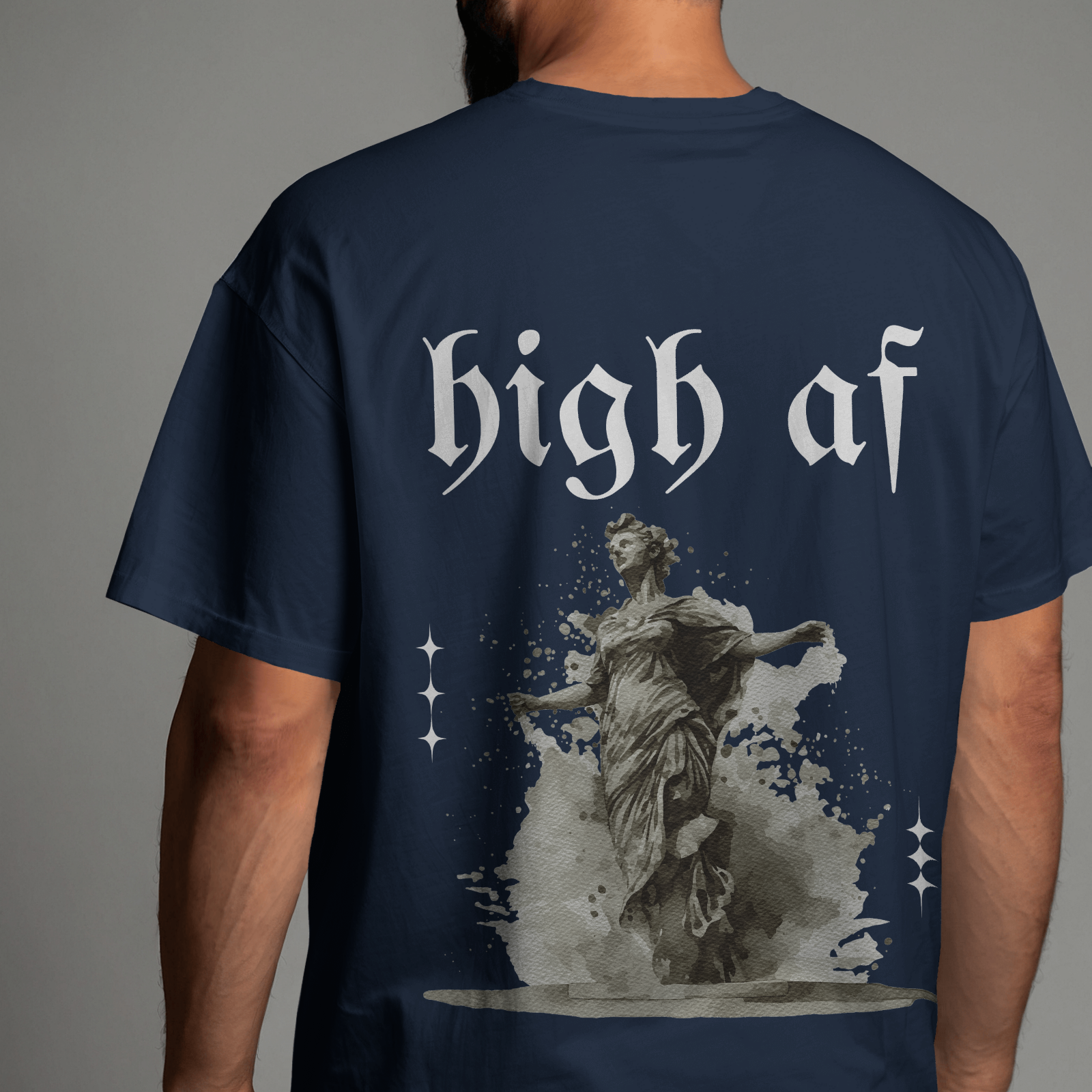 High AF Dark - Navy Blue - Chapter26 premium oversized graphic t-shirt